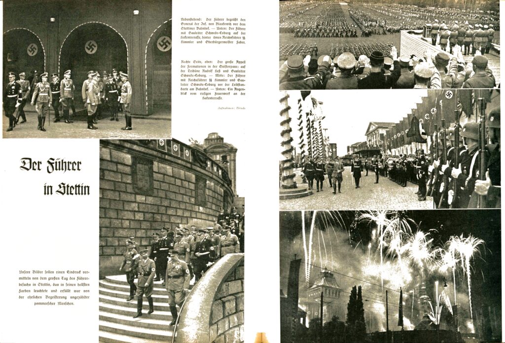Album propagandowy z lat 30. XX wieku Adolf Hitler - Bilder aus dem Leben des Führers. Zdjęcia dokumentują wizytę Adolfa Hitlera w Szczecinie
